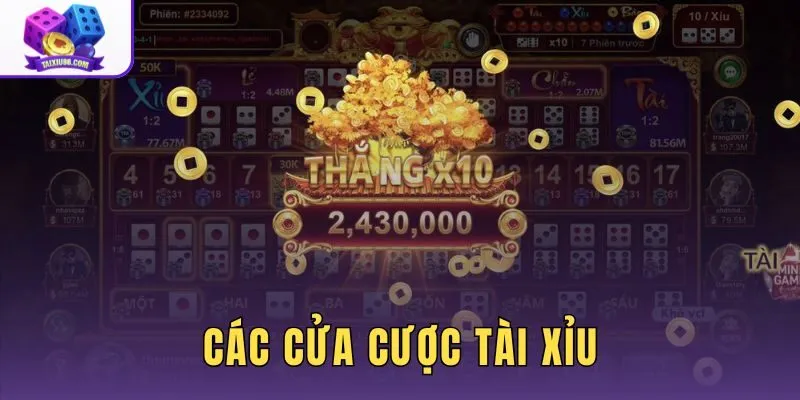 Các Cửa Cược Tài Xỉu Phổ Biến Và Cách Phân Biệt